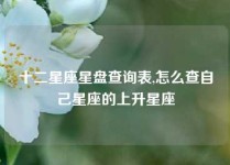 十二星座星盘查询表,怎么查自己星座的上升星座