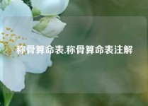 称骨算命表,称骨算命表注解