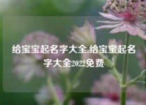 给宝宝起名字大全,给宝宝起名字大全2022免费