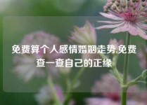 免费算个人感情婚姻走势,免费查一查自己的正缘