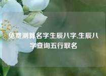 免费测算名字生辰八字,生辰八字查询五行取名