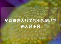 免费查俩人八字合不合,测八字两人合不合