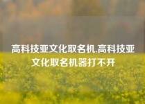 高科技亚文化取名机,高科技亚文化取名机器打不开