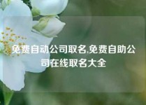 免费自动公司取名,免费自助公司在线取名大全