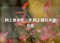 网上算命批八字,网上算八字很危险