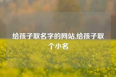 给孩子取名字的网站,给孩子取个小名