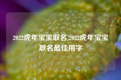 2022虎年宝宝取名,2022虎年宝宝取名最佳用字