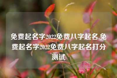 免费起名字2022免费八字起名,免费起名字2022免费八字起名打分测试