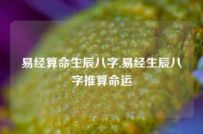 易经算命生辰八字,易经生辰八字推算命运