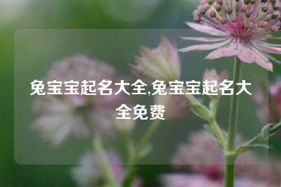 兔宝宝起名大全,兔宝宝起名大全免费