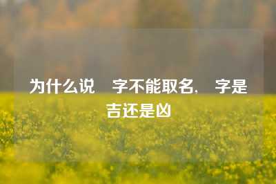 为什么说燊字不能取名,燊字是吉还是凶