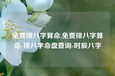 免费排八字算命,免费排八字算命-排八字命盘查询-时辰八字