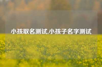 小孩取名测试,小孩子名字测试