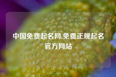 中国免费起名网,免费正规起名官方网站