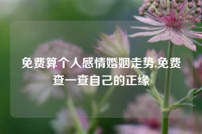 免费算个人感情婚姻走势,免费查一查自己的正缘