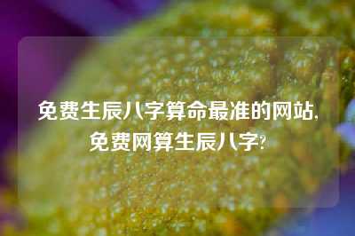 免费生辰八字算命最准的网站,免费网算生辰八字?