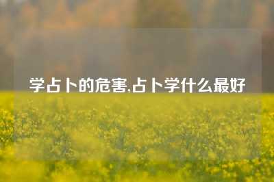 学占卜的危害,占卜学什么最好