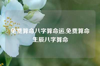 免费算命八字算命运,免费算命生辰八字算命